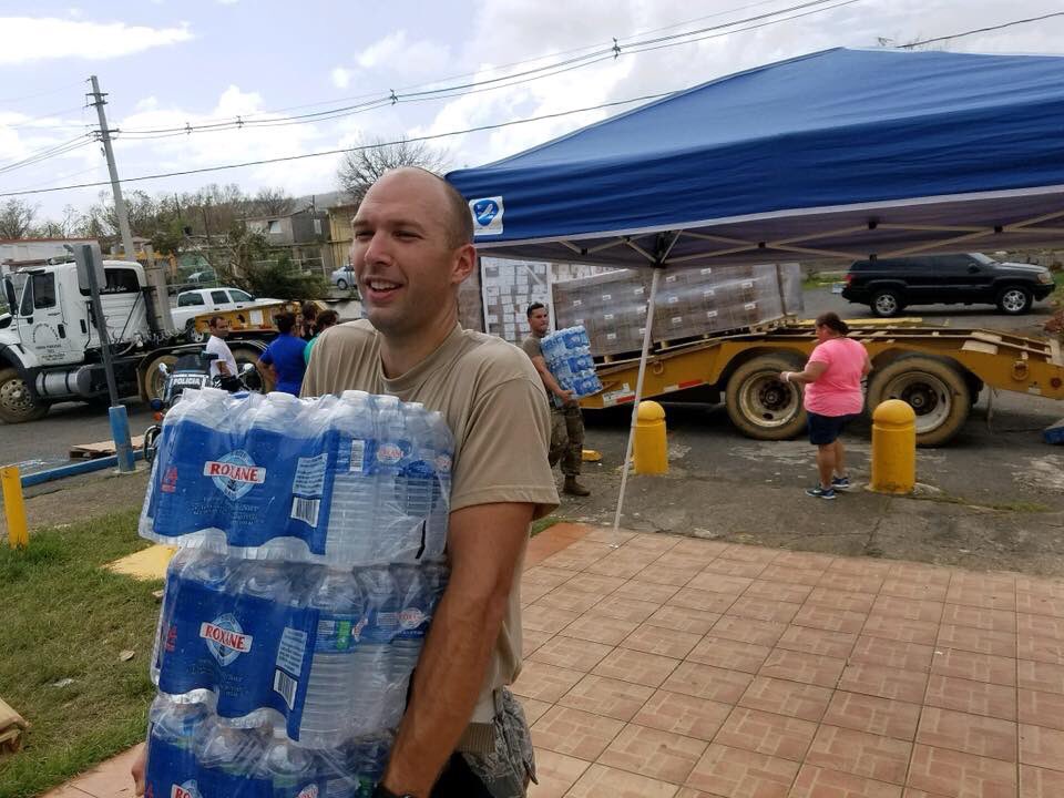 CTNationalGuard's tweet photo. CT Guardsmen continue to aid #PuertoRicoRelief efforts - establishing communications and delivering water to local communities https://t.co/mScONH6TCx