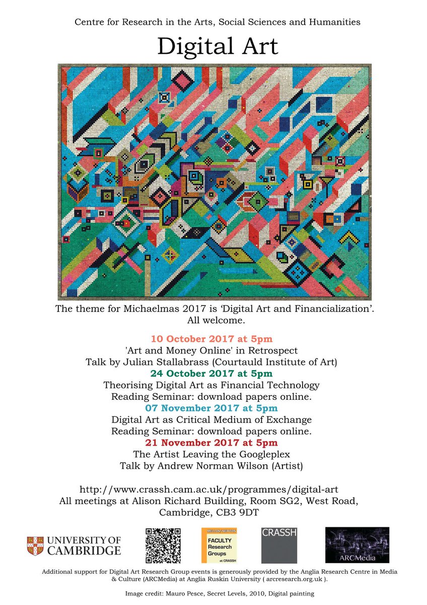 ARC__Media's tweet photo. Happy to announce the programme for "Digital Art and Financialization," hosted by @CRASSHlive and supported by @ARC__Media https://t.co/2CGzwheCob
