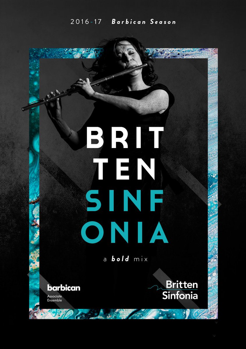 BrittenSinfonia's tweet photo. In Oct it's our 25th birthday so we're looking back at the last 25yrs of our design/print. First up our 2016-17 Barbican brochure https://t.co/7oIbbcingS