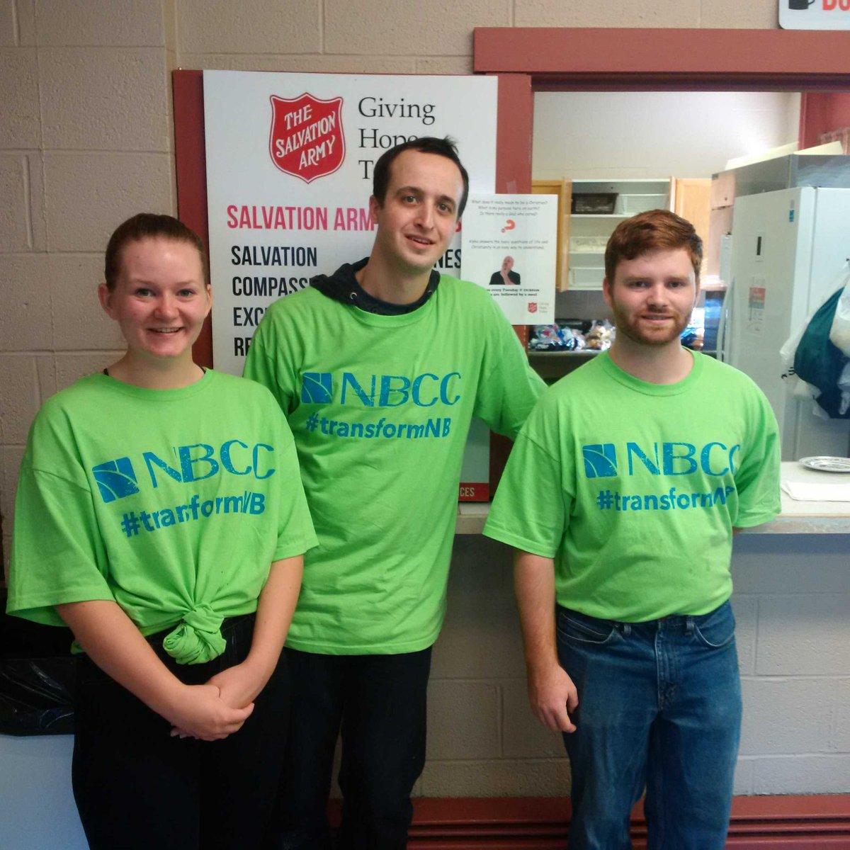 #transformNB Human Services NBCC Saint John helping out at Salvation Army