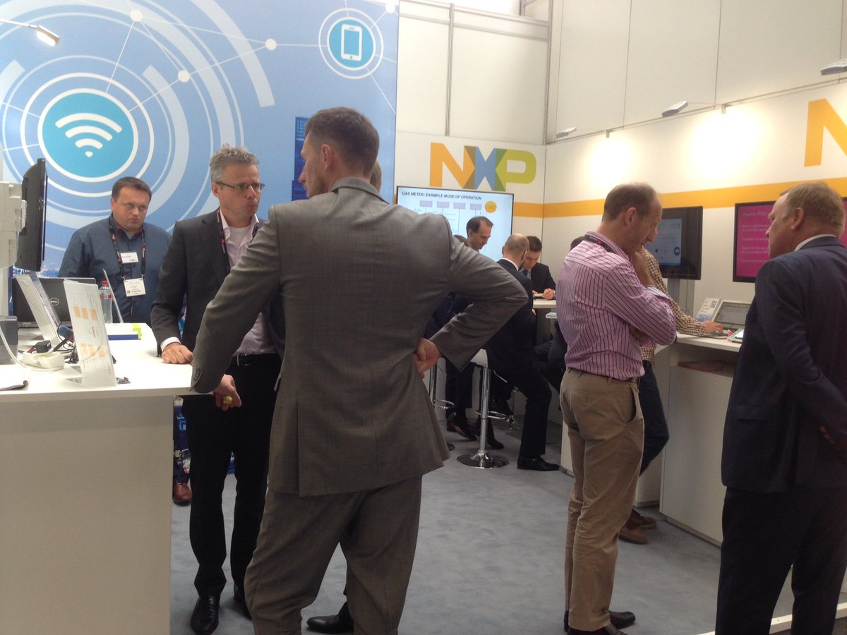 NXP's tweet photo. Our new i.MX RT MCU (Cortex M7), G3 certified for FCC Band with our partner Andrea, draws a lot of interest at #EUW17 https://t.co/bfzmIiHpub