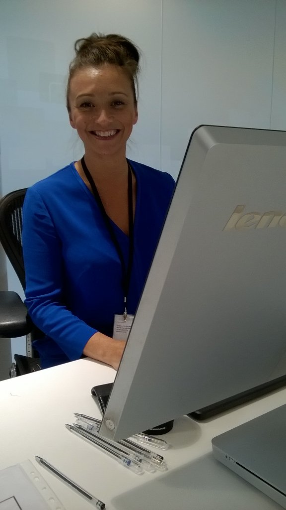 Gorgeous Gemma <a href="/Microsoft/">Microsoft</a> Building 3 Reception waiting to register today's delegates