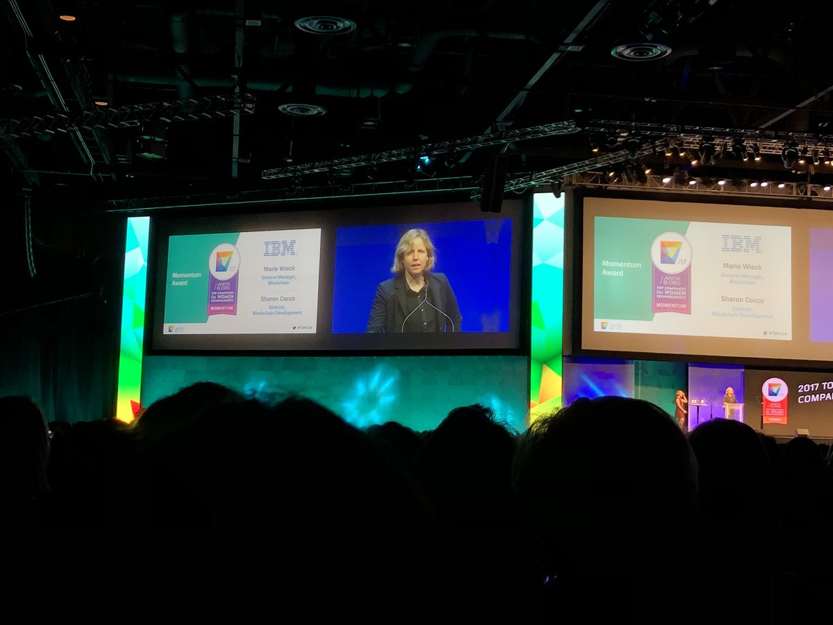 CLGrimes's tweet photo. Congratulations IBM for winning the AnitaB Momentum Award! #GHC17 #womenatIBM @mwieck https://t.co/RjYP5Gr2F9
