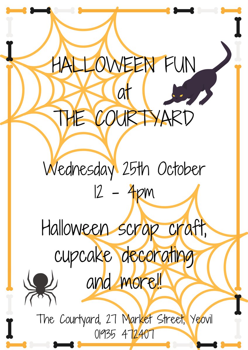 Spooky things happening at the Courtyard!!  <a href="/somersetwhatson/">Somerset What's On</a> <a href="/Giles_Adams/">What's On Somerset</a> @MumsnetSomerset @YeovilCalendar #Halloween #Kids #Yeovil