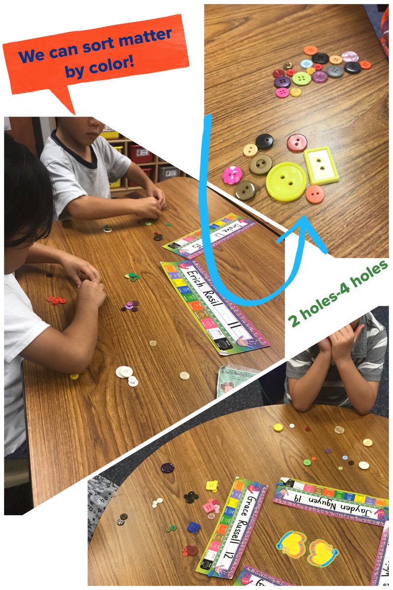 MsHKinderCrew's tweet photo. We can sort matter by different attributes! #buttonsbuttonsbuttons #sciencefun @LindseyElem https://t.co/7Rn0oo5GVz