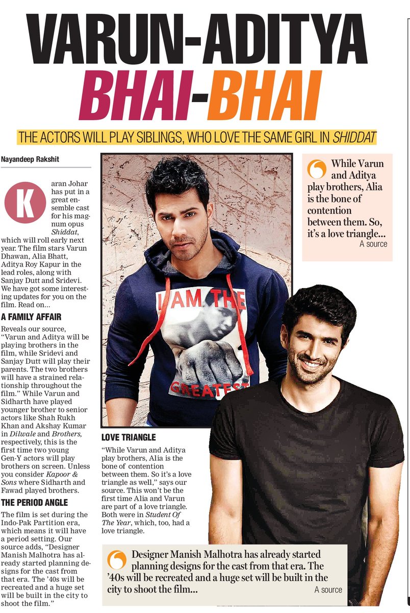 ursniresh's tweet photo. @Varun_dvn #AdityaRoyKapur  Play Siblings in #Shiddat  #Bollywood https://t.co/Q8BIr2hDbX