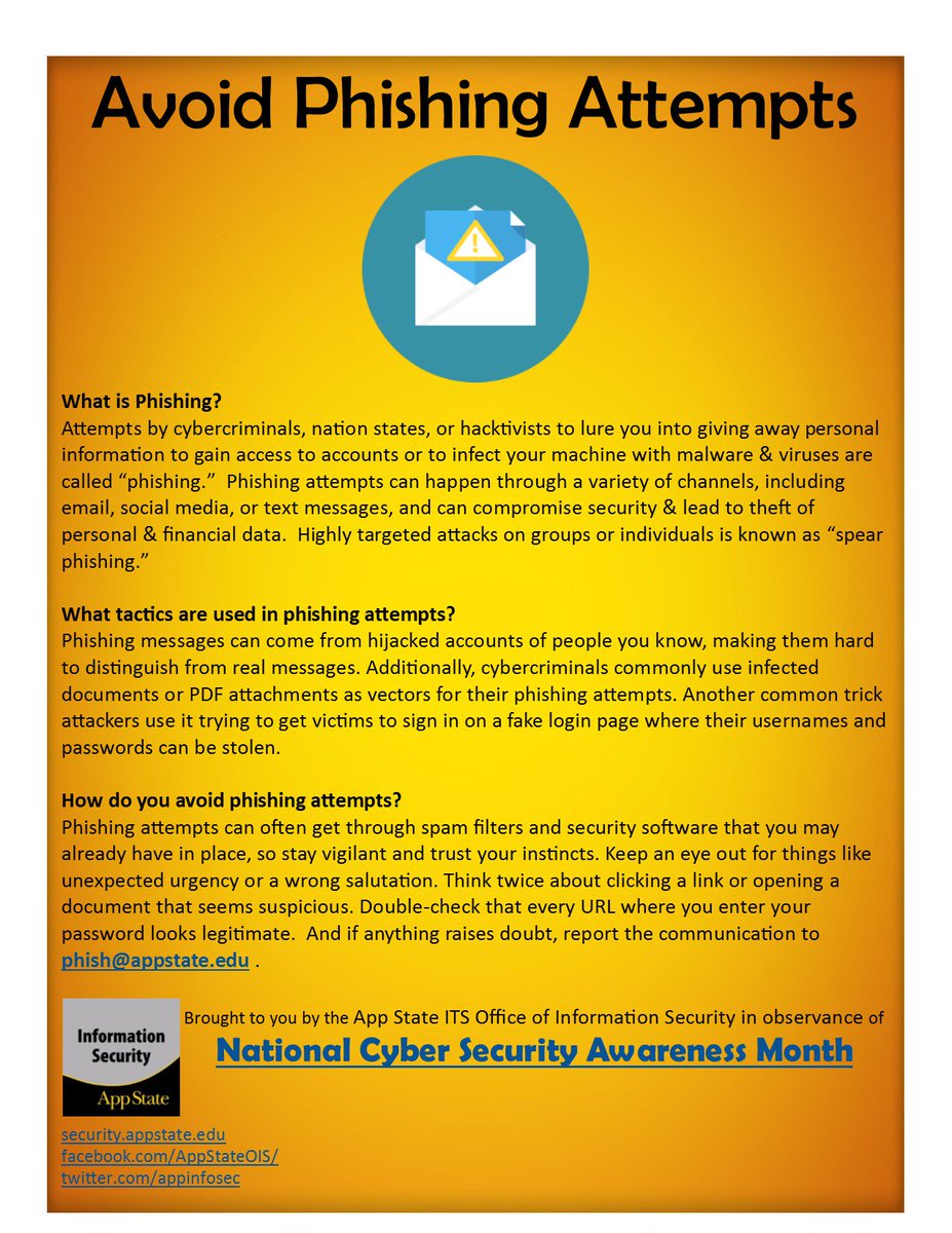 appinfosec's tweet image. Avoid Phishing Attempts! #NationalCyberSecurityAwarenessMonth