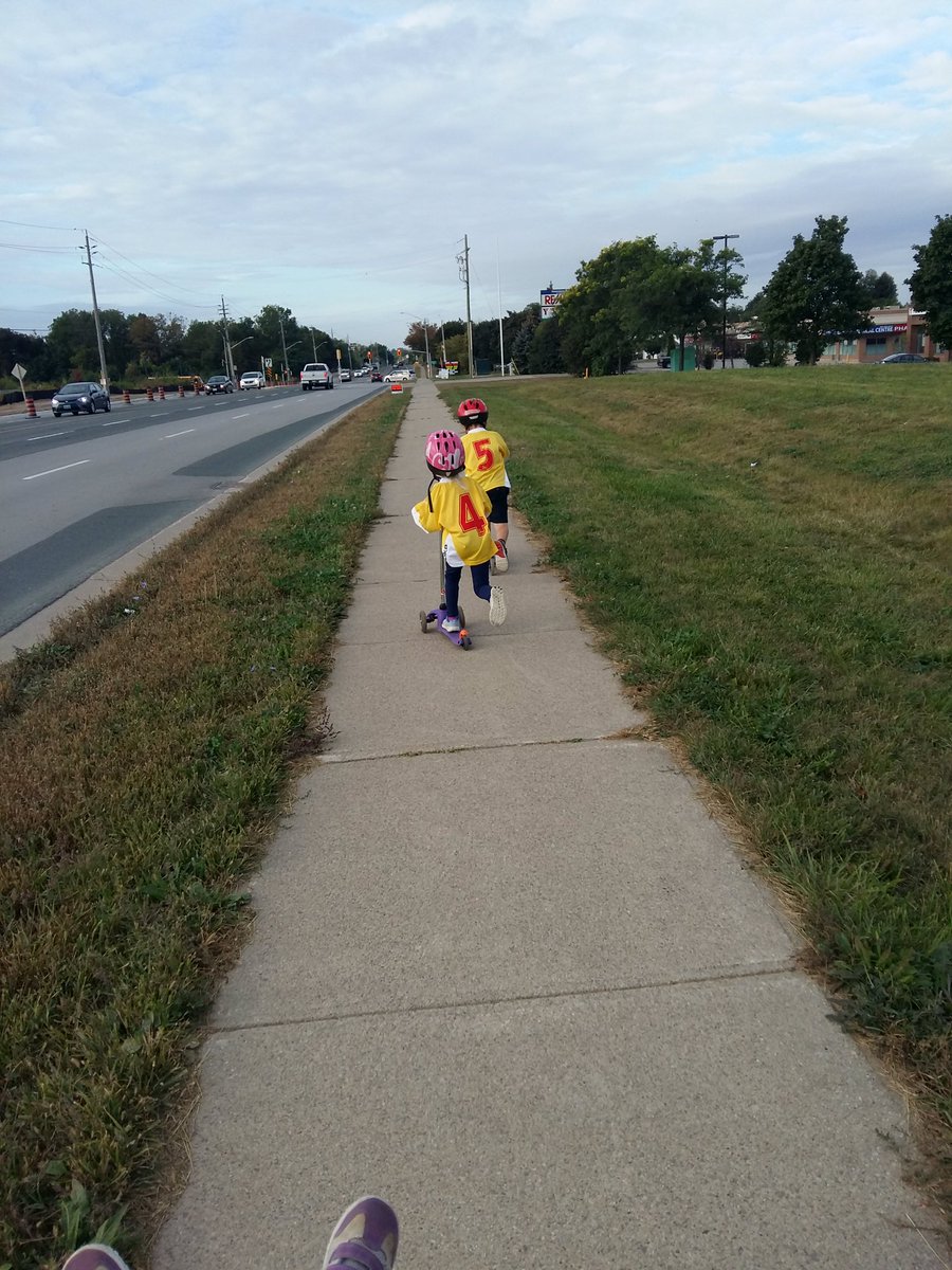 Participating in #InternationalWalkToSchoolDay and #WearYellowDay...we may or may not have stopped at #SweetParadiseBakery for a treat🍩
