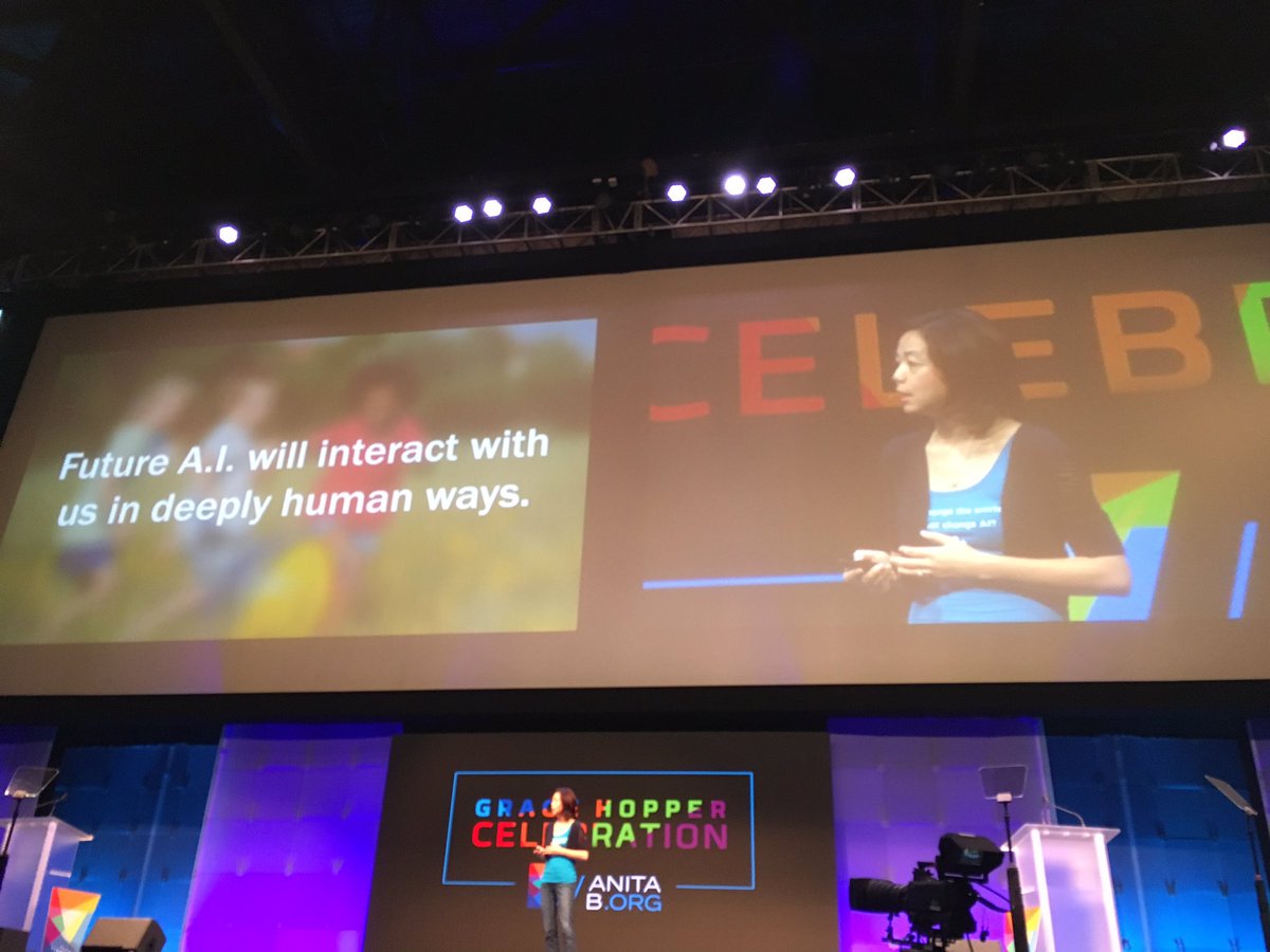 jnnybrnlb's tweet photo. @GHC  Keynote session with Dr. Fei-Fei Lu on AI. Technology should be guided by our values. #ghc17 #GHC17 #NetApp #NetApp_WIT https://t.co/cCfVO8tZoY