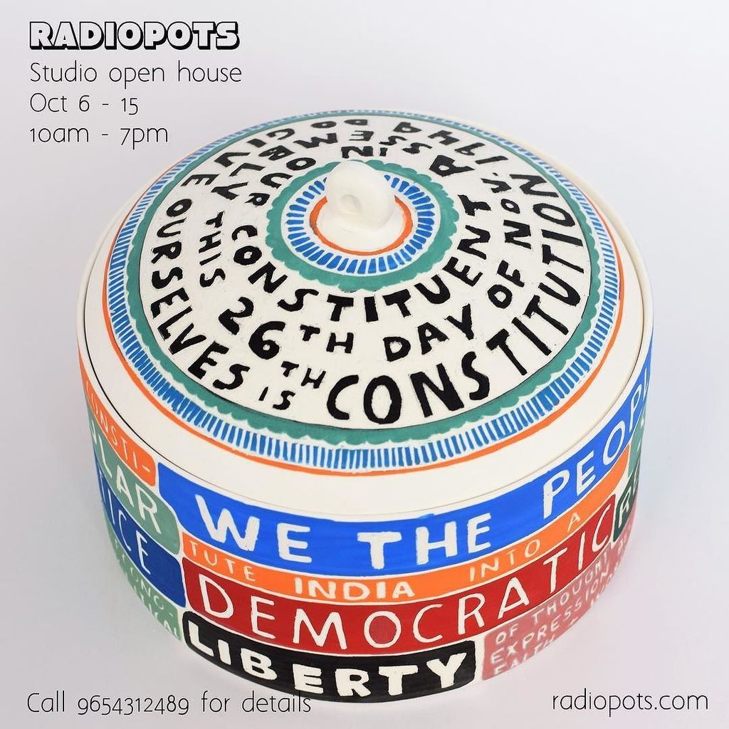 ClayIsOkay's tweet photo. The preamble to my country's Constitution is on this jar, the document that captured the ideas and ideals of India. As relevant and urgent … https://t.co/6hOi2ESCwE