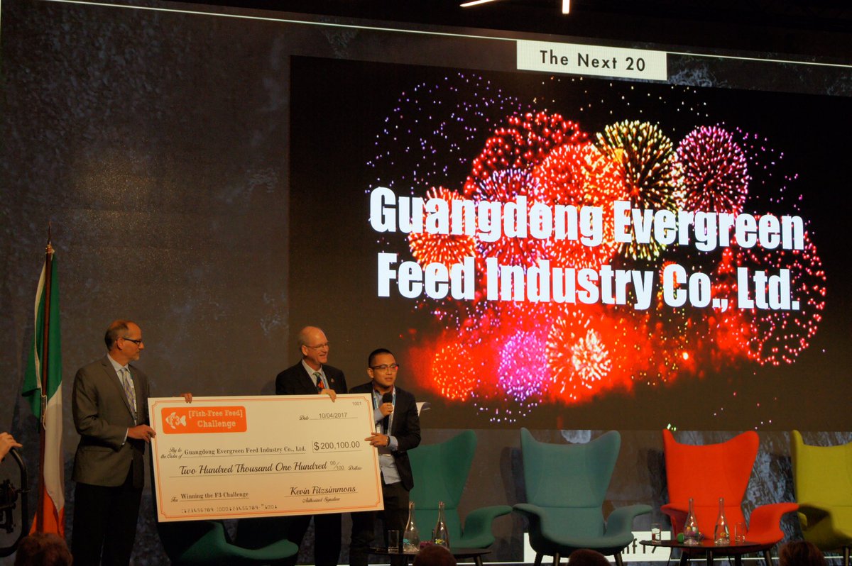 annelore's tweet photo. Evergreen Feed Co. wins F3 Prize. #fishfree #fishfood #aquaculture #future https://t.co/LFOXC9JwLd