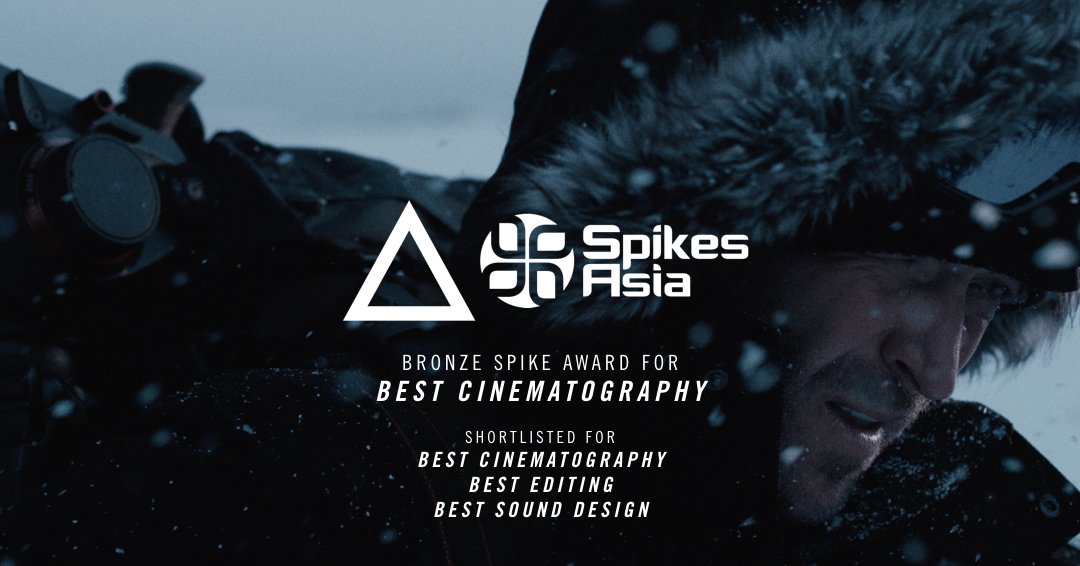 Congrats <a href="/Oli_Millar/">Oliver M</a> for winning a Bronze Spike Award for Best Cinematography at <a href="/SpikesAsia/">Spikes Asia</a> for "The Hunt Alone" vimeo.com/225941908