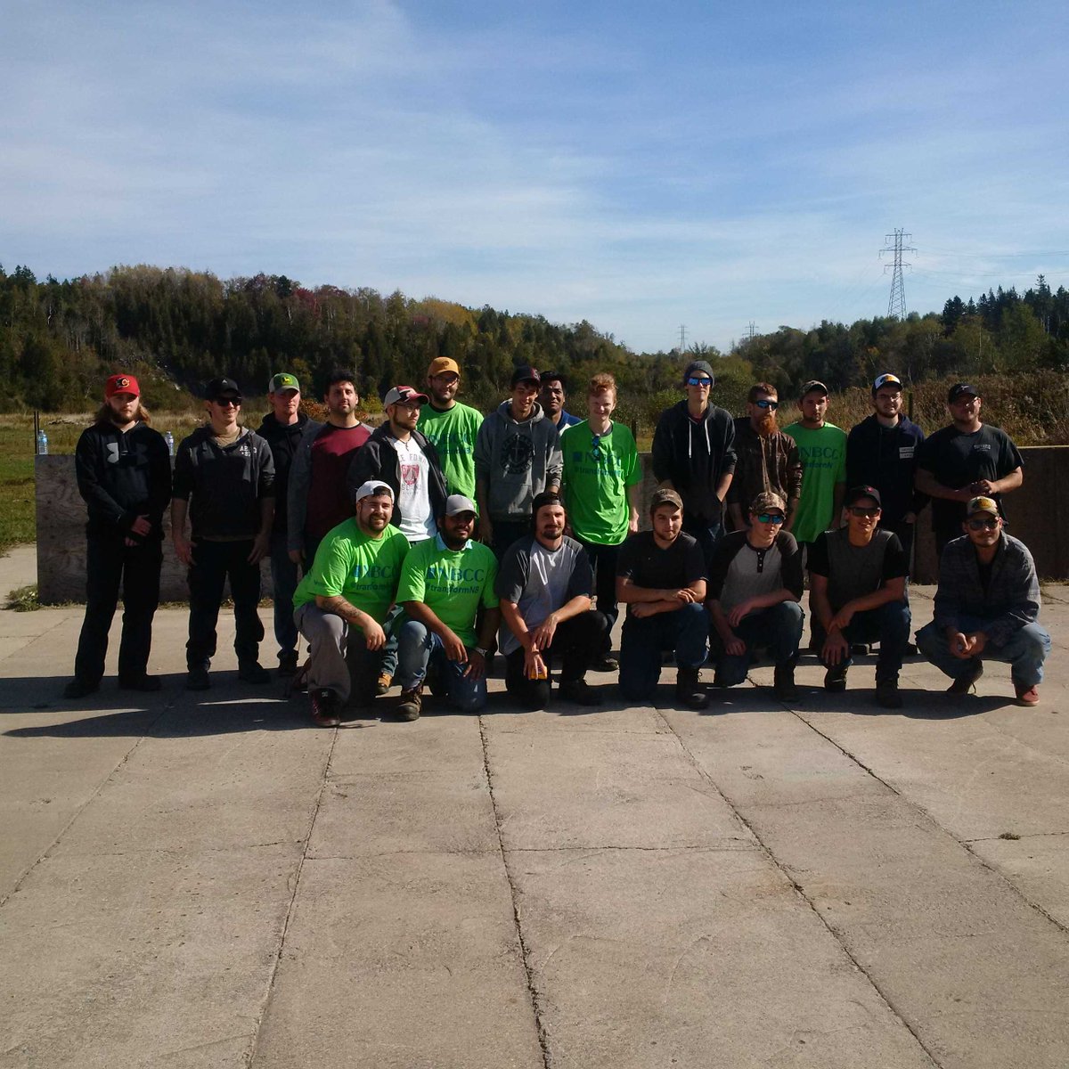 #transformNB Automotive Service Technician students/staff building a skating rink at Joshua Group