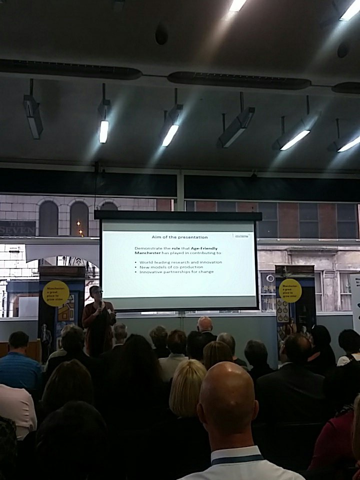 MCC_AFMTeam's tweet photo. Dr Tine Buffel from @MICRA_Ageing describing collaboration between #AFM, research and innovation #AFMStrategy @OfficialUoM https://t.co/C6880I6iiN