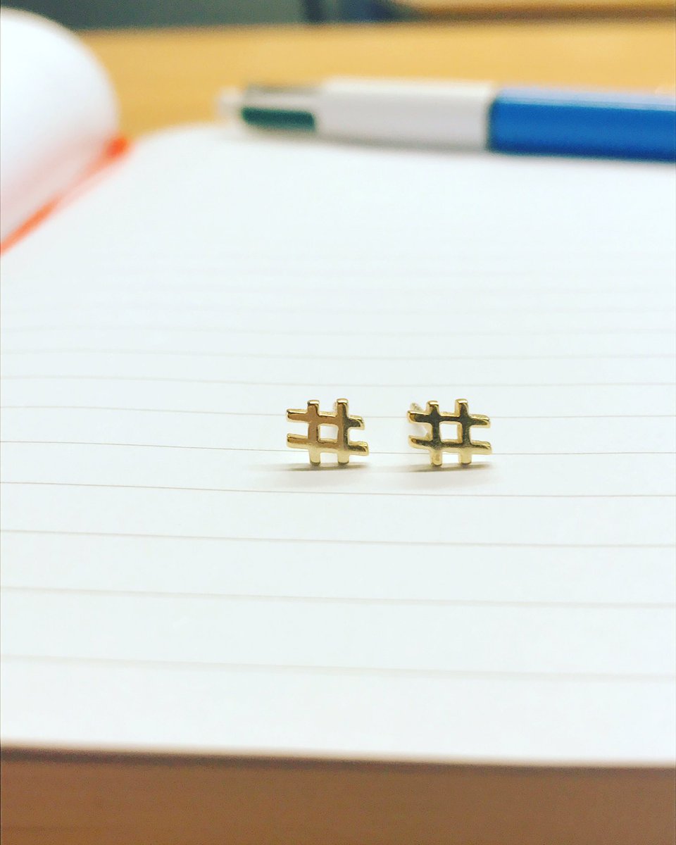 thedevwhisperer's tweet photo. I mean... could there not be a more perfect pair of earrings for all my fellow #hashtaglovers out there?! #hashtag #obsessed 😍 https://t.co/by5F96mzpw