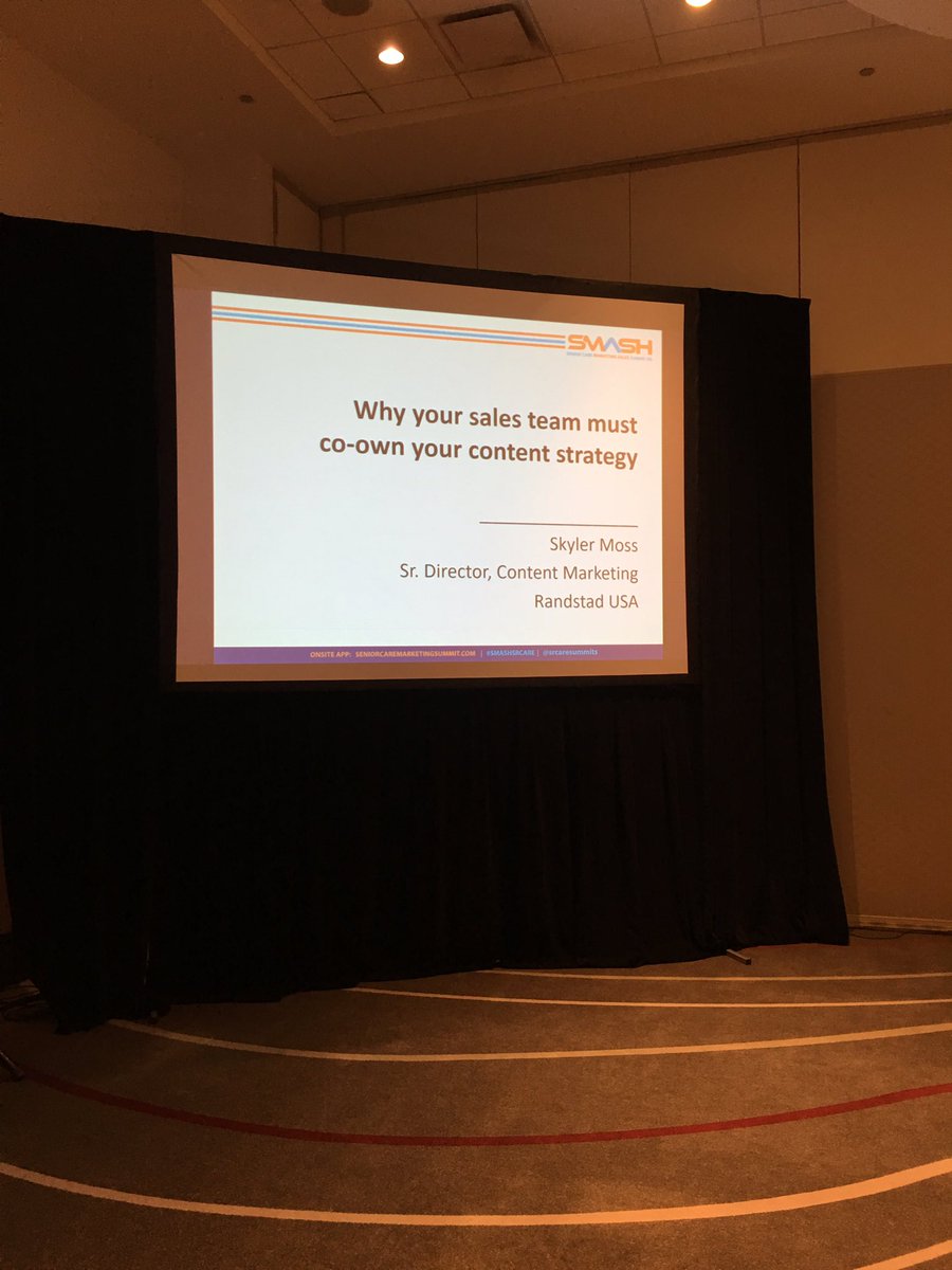 CSkylerMoss's tweet photo. Nothing better than talking #content and #sales in the morning. Let's do this #smashsrcare it's showtime! @SrCareSummits https://t.co/vEcSpVVyEX