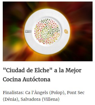 PremiosPlato's tweet photo. Finalistas del Premio Plato "Ciudad de Elche" 2017 a la Mejor Cocina Autóctona.

#premiosplato2017 https://t.co/a4K8ka5qXI