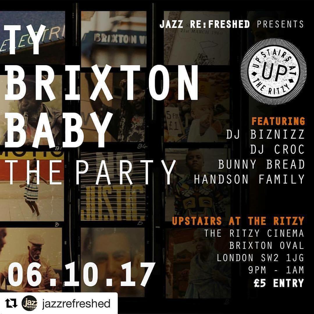1NationUAG's tweet photo. This Friday @jazzrefreshed present #brixtonbaby the party @UpstairsRitzy DJ Bizznizz @Crocodile248 @djbunnybread @HandsOnFamily #brixton RT https://t.co/bGyjjg5jyl
