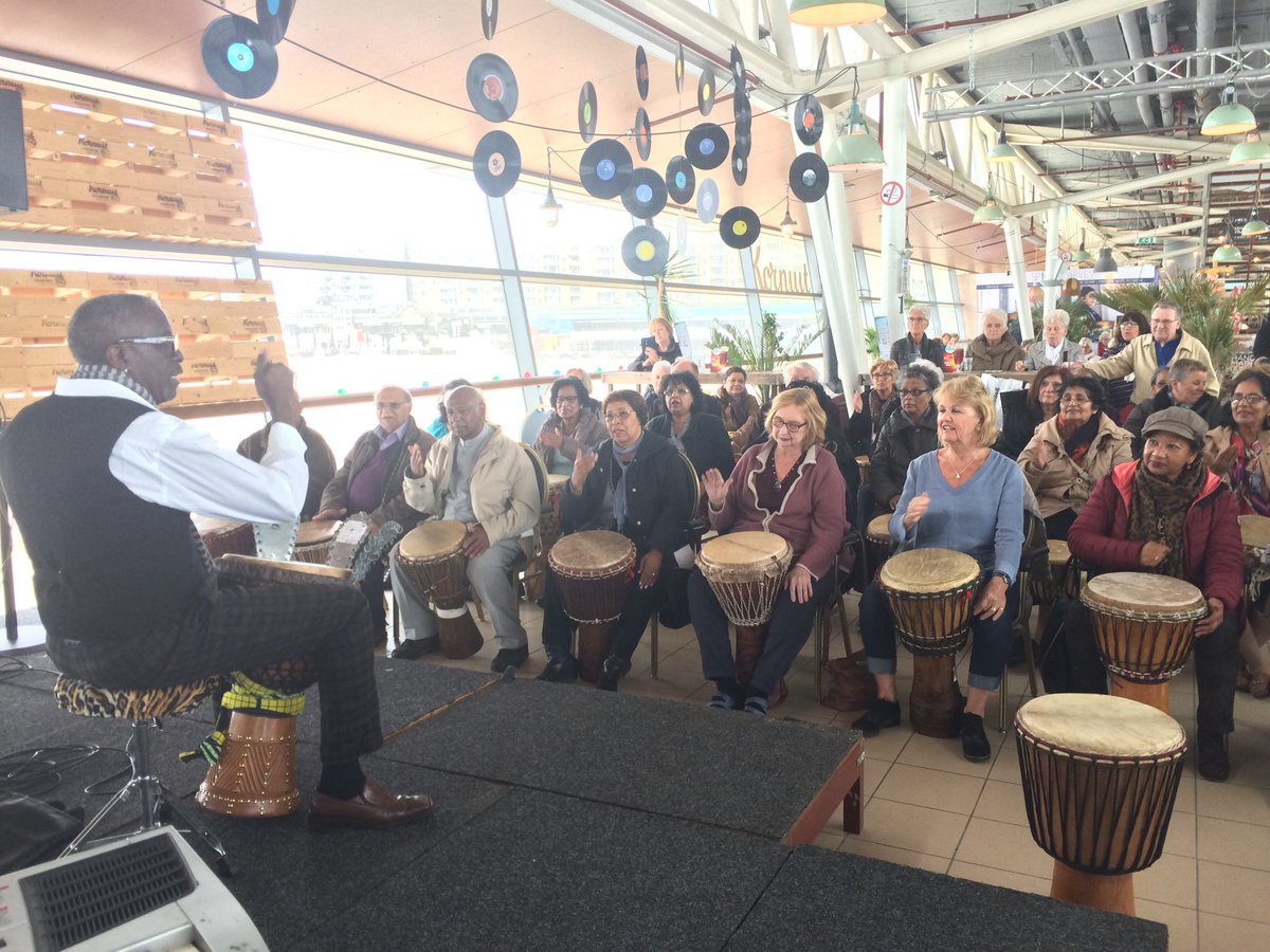 AgeFriendly_TH's tweet photo. Djembe percussion workshop in full swing at the closing ceremony! Thanks to @Koorenhuis. #agefriendly #thehague https://t.co/1ydqKVoQcE