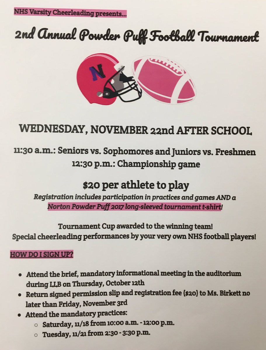 POWDER PUFF IS BACK and will be even bigger and better than last year! Informational meeting next Thursday during LLB! 🏈🎀