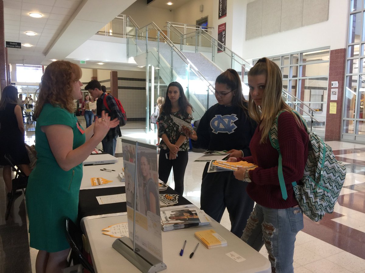Students visiting with reps from colleges today during lunch
