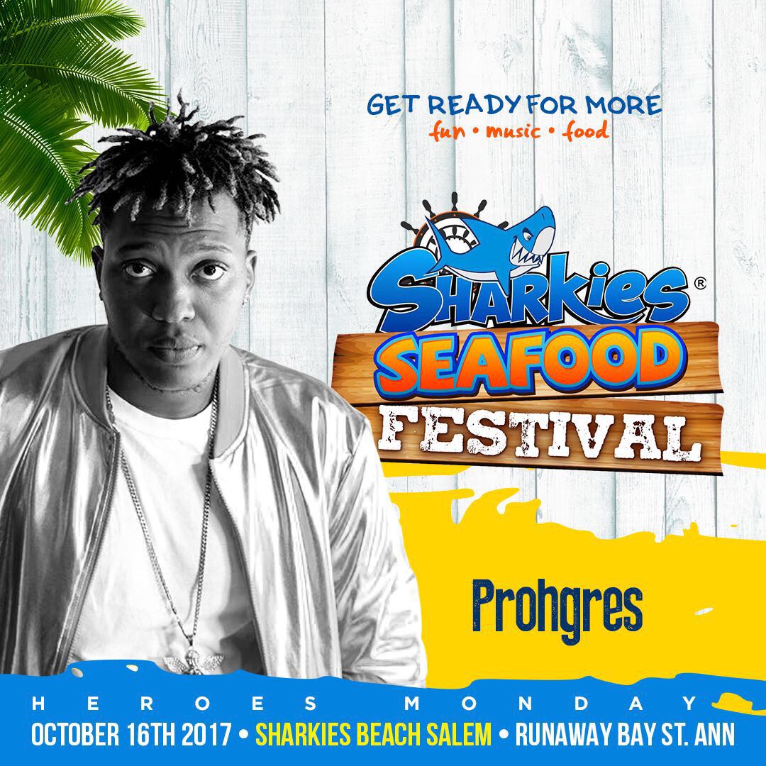 djmudslide's tweet photo. OCT 16 #SHARKIES is the place to be! Come enjoy good food, and expect an ENERGETIC LIVE PERFORMANCE by @prohgresmusic 🎶🎶#SharkiesSeafoodFestival @djmudslide #TeamProhgres #SimpacMusic #Dancehall https://t.co/bTSe6K3S0t