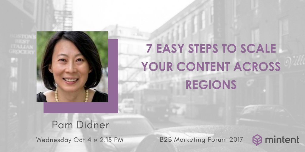 mattdion's tweet photo. I'll be at @PamDidner's keynote on scaling your #content across regions to create a global #contentmarketing plan! Will you? https://t.co/btyVmbpTxj
