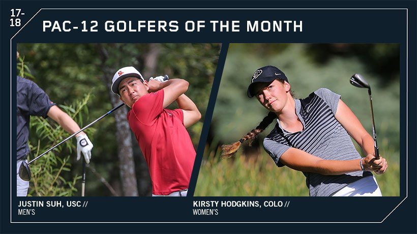 pac12's tweet photo. Congratulations to the September #Pac12Golf Athletes of the Month! @USCMensGolf @CUBuffsWGolf https://t.co/3NonSzSr64 https://t.co/MxIxvS33DX
