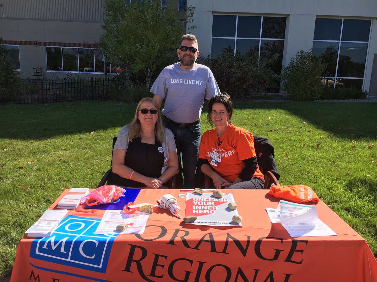 Here at orange regional with donor dad Joe.  So far 30 heros signed up.  #donorday2017