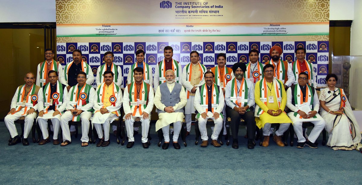 narendramodi's tweet photo. Congratulations to the @icsi_cs on completing fifty years. Delighted to join the programme to mark the start of golden jubilee celebrations. https://t.co/hlt5saG8yl