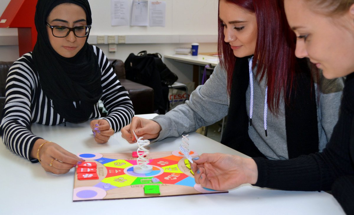 <a href="/InteriorsDJCAD/">Interiors DJCAD</a> students helped us today to test our #prototype game about #DNA data. They had great fun playing with it. #djcad #design