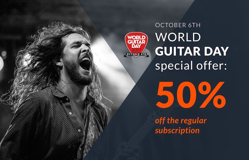 Uberchord's tweet photo. For the World Guitar Day, Friday 6 Oct. we are giving 20 FREE #Uberchord yearly subscriptions. #WGD17 Details on FB https://t.co/ApTalBodCy https://t.co/GOdajVNYEC