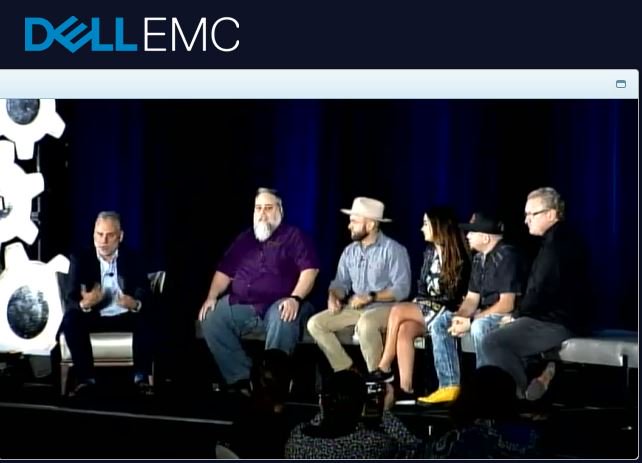 SnowWhiteEDU's tweet photo. What an awesome group of panelists @DellEMC Unconference. Feel sorry for @BryanEJones sitting in the #LittleChair #iwork4Dell #social360 https://t.co/9lX0DdnMPX