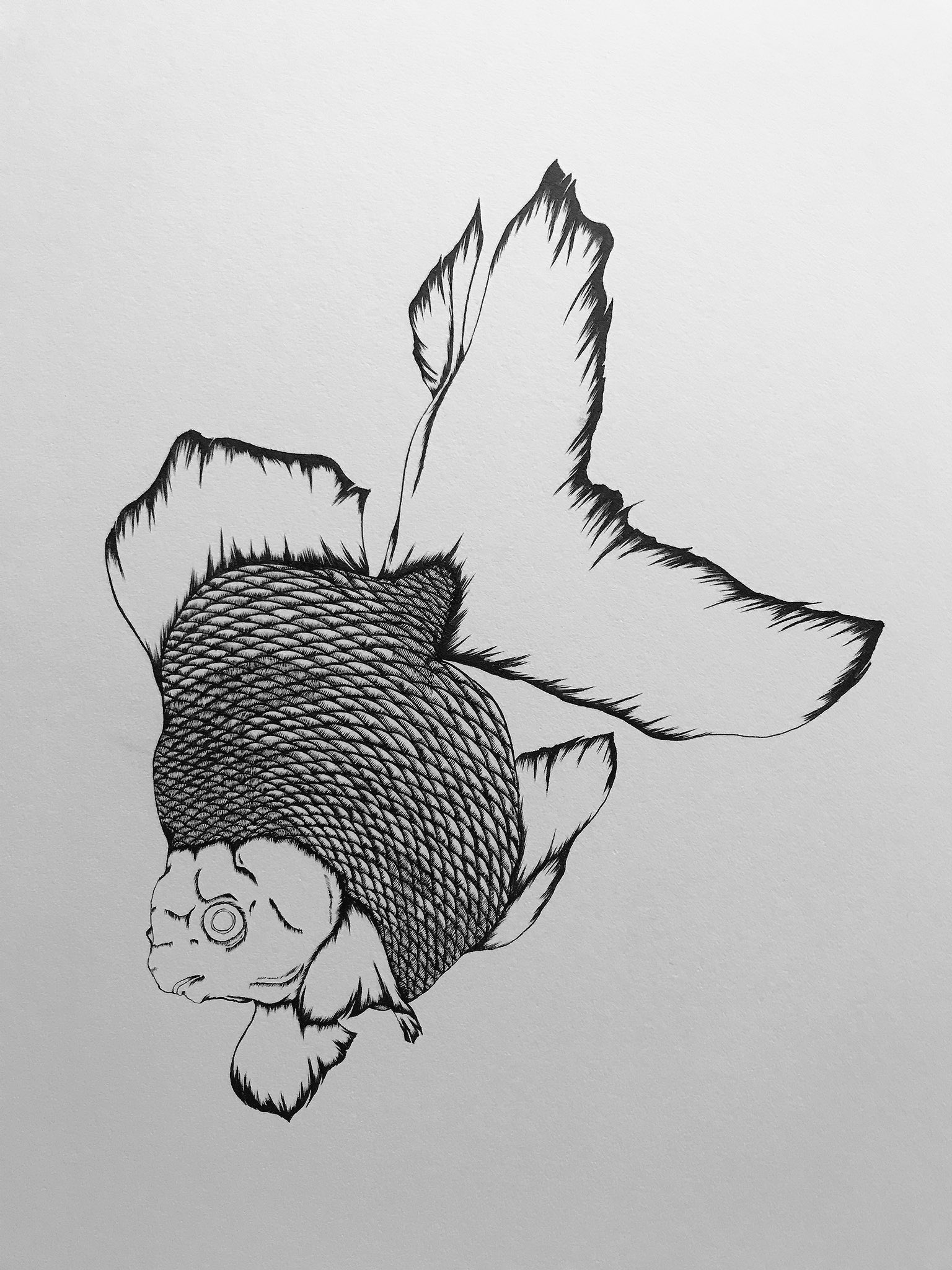 原画】No.174 BrowN be4r 【手描き ペン画 無 イラスト】