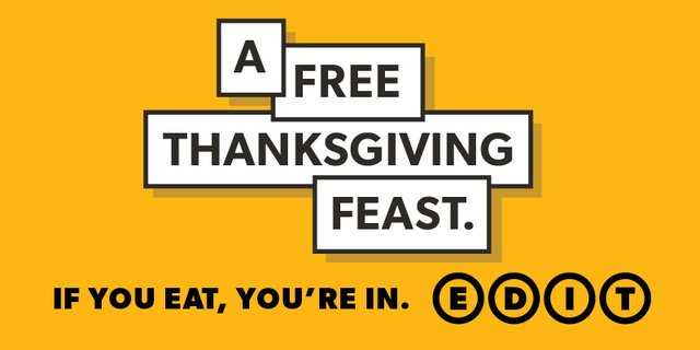 Join us at #Feedingthe5000 for a #free #Thanksgiving feast made of food that would otherwise be discarded! bit.ly/2yJjEpL <a href="/EDITDX/">EDITDX</a>