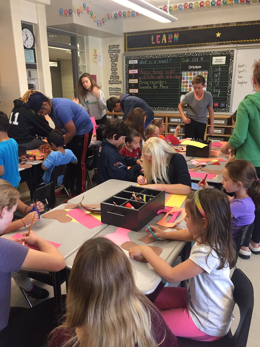 Making our Thanksgiving art with our reading buddies.