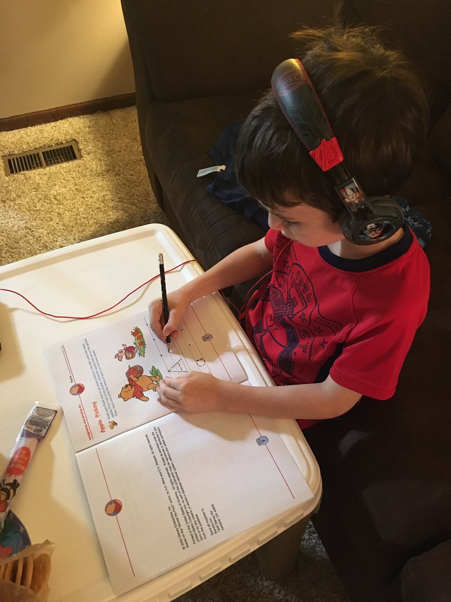mahiler's tweet photo. When you are home from school sick but you have a mean mom that still makes you work on your letters 😝 @Miss_Sunderhaus https://t.co/e6ylLy7pkp