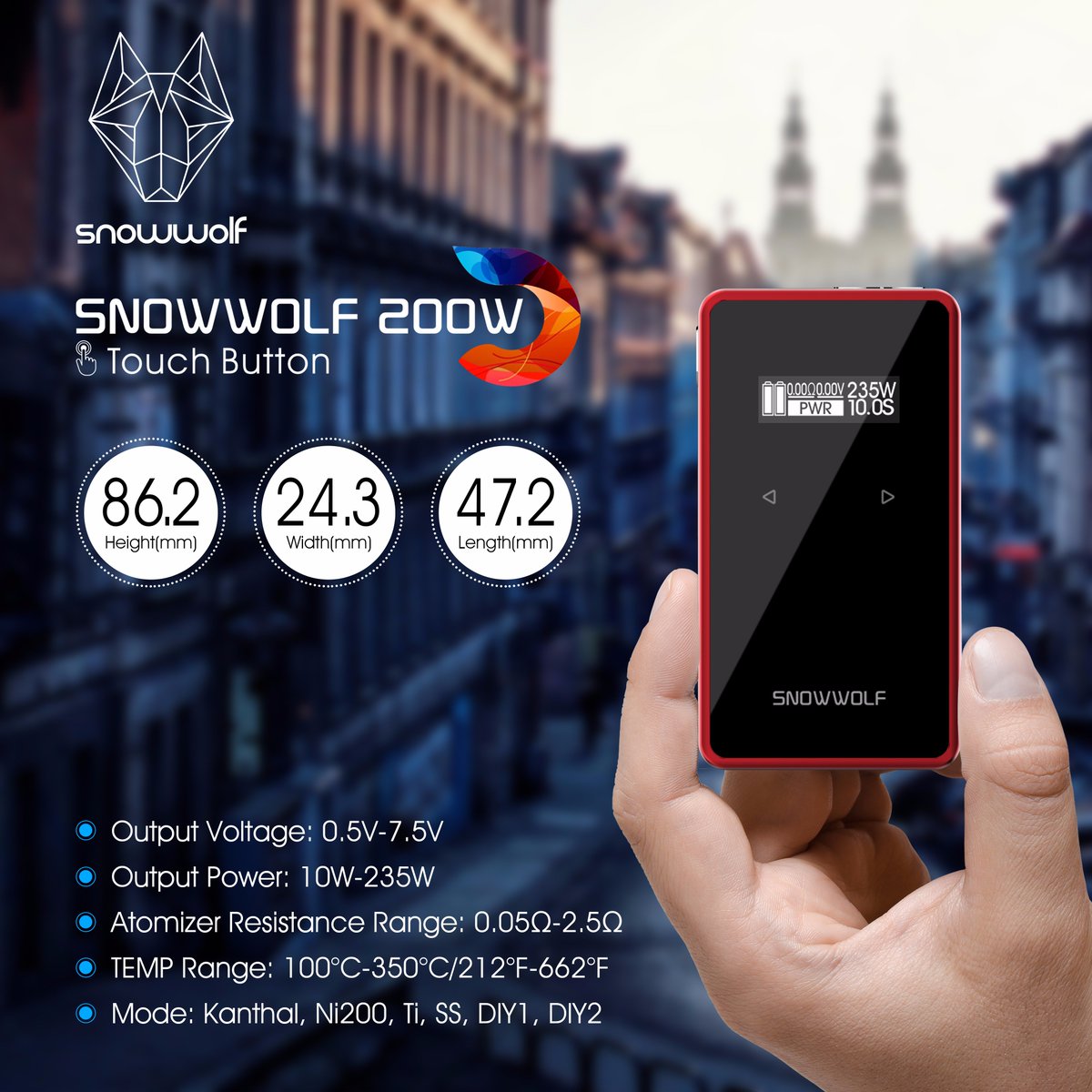 HeavenGiftsCom's tweet photo. How do you like the SnowWolf 200W C? Coming soon at https://t.co/355fFtV1P0!
#snowwolf200 #boxmods #touchbutton #vape https://t.co/e6ybFpmF4B