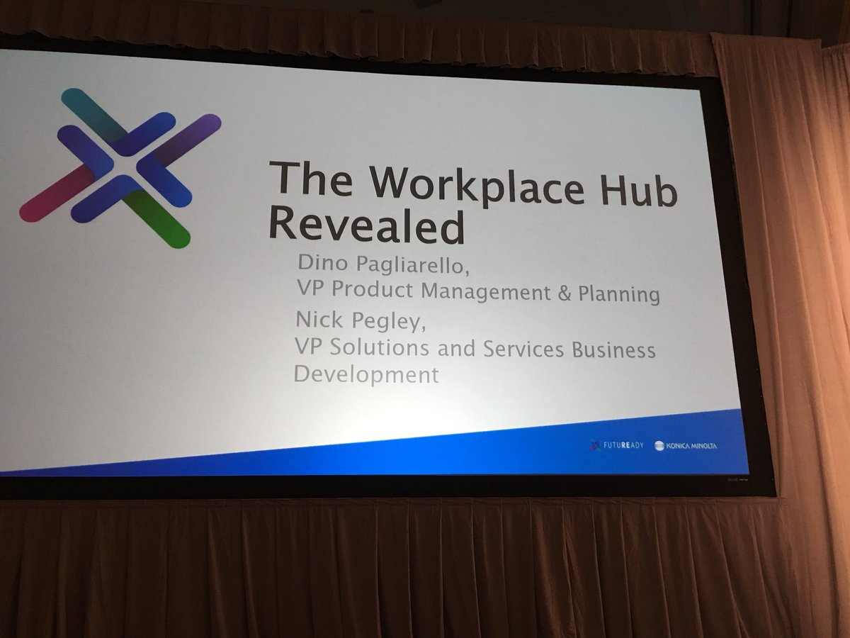 aslawetsky's tweet photo. Good morning @KonicaMinoltaUS time to start with Workplace Hub overview from Dino and Nick! https://t.co/JDb74vGkwa
