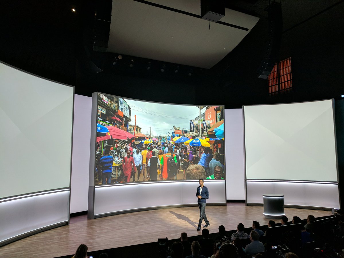 Google's tweet photo. We're live! Streaming around the world, @sundarpichai kicks off our #madebygoogle event in San Francisco → https://t.co/siVyqbR85g https://t.co/stk5GFTBE5