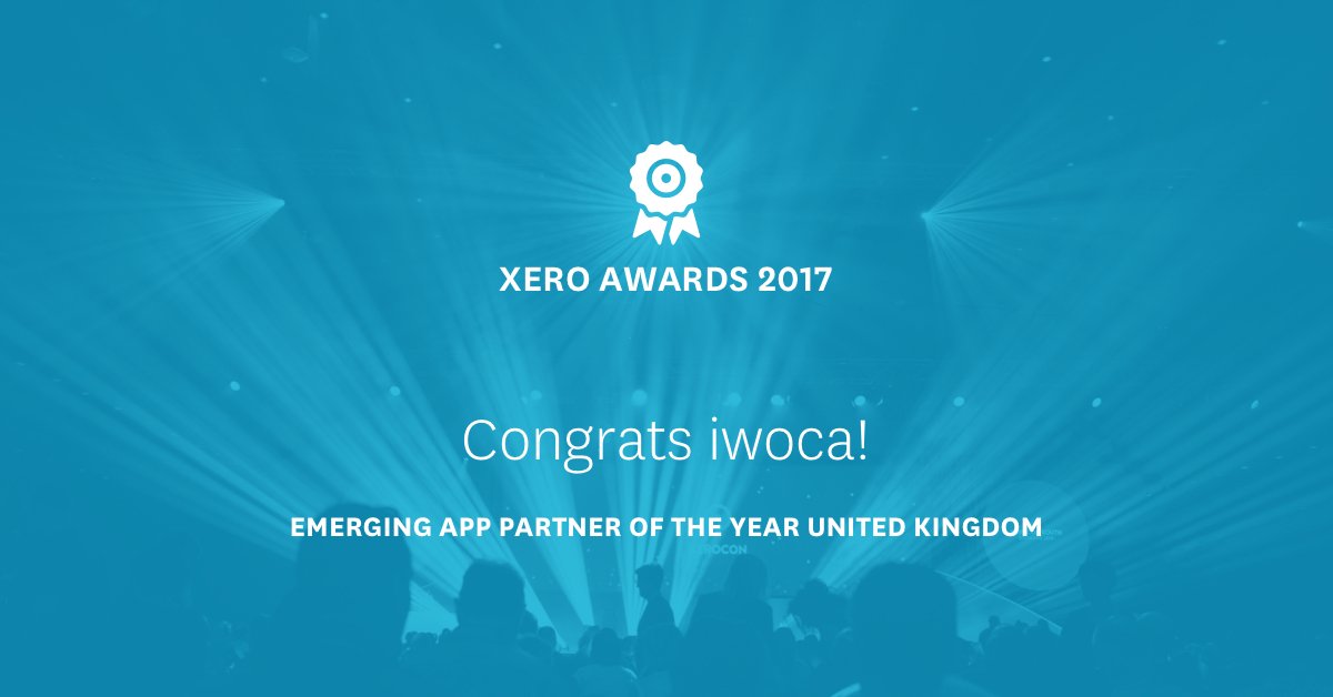 Xero's tweet photo. #Xerocon London Awards: 'Emerging App Partner of the Year' goes to @iwoca – brilliant work! 🚀 https://t.co/1Hor7ecm6n
