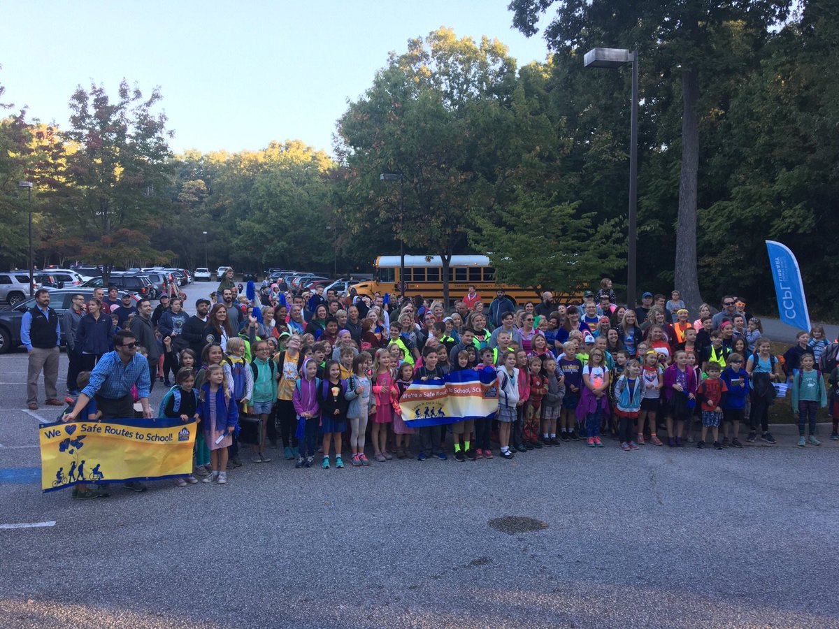 We had a great turn out for International Walk to School Day!  Thank you to all our super walkers ! #oneccps
