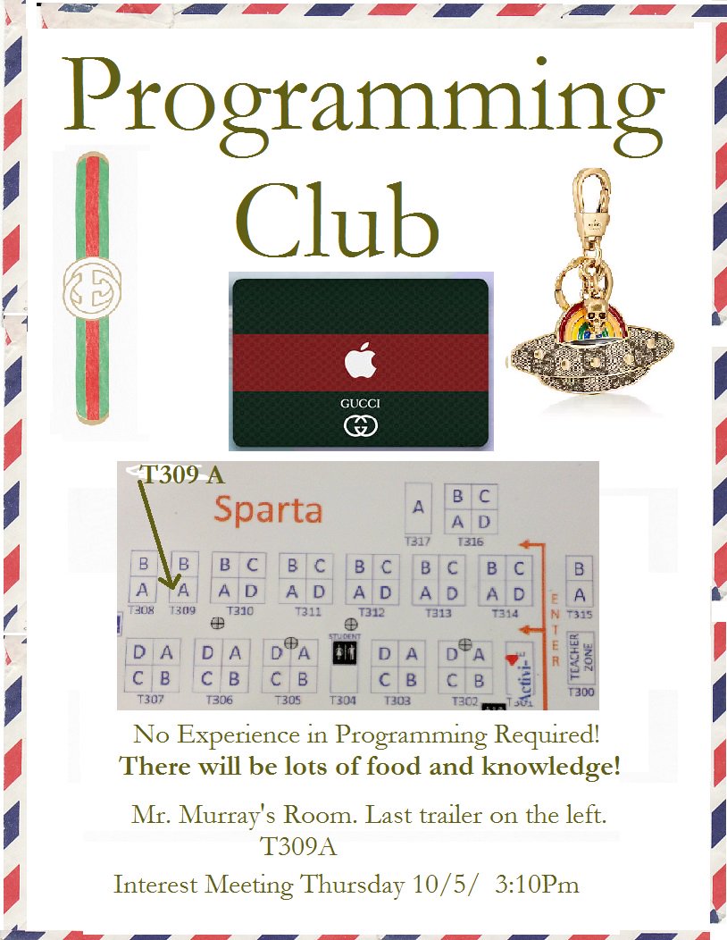 WSHSProgramming's tweet image. #RT this 🔥🔥 programming club Flier!!! 🔥🔥

Make sure to come to the Interest meeting Thursday in Trailer 309A ! 3:10pm