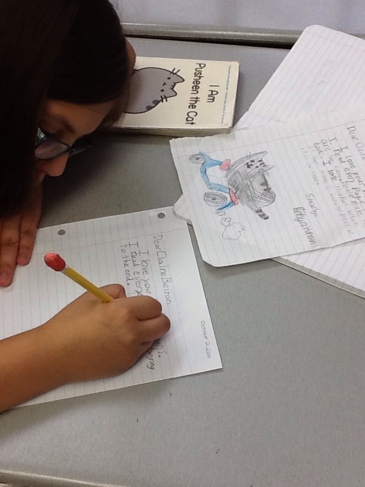 Mshoy4th's tweet photo. Writer's Workshop: writing to our favorite authors using our grammar skills @western161 https://t.co/ODFAXX2NFL