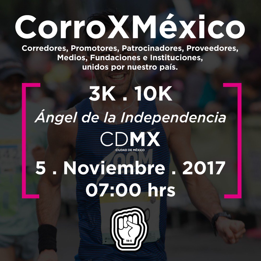 SportsPromo_Mx's tweet photo. El 5 de Noviembre nos unimos para sumar pasos hacia la reconstrucción de México #CorroxMéxico
👉https://t.co/zfaHyzp3Ib https://t.co/7NrSRoACjx