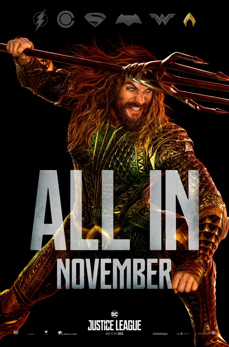 #Aquaman is ALL IN. New #JusticeLeague trailer coming Sunday.