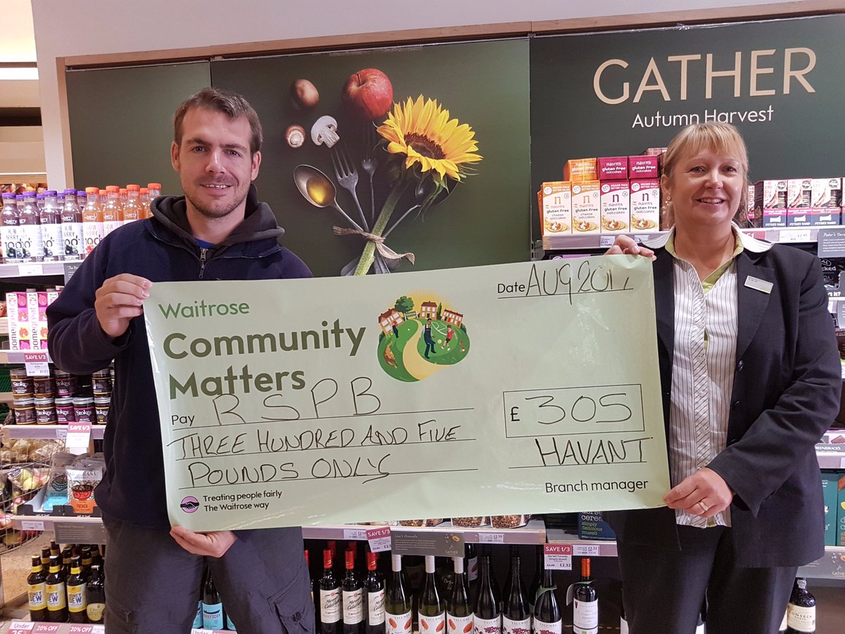 WordsFromWez's tweet photo. Thanks to @Waitrose Havant &amp; customers for this big cheque! 100% will go on materials for tern conservation at the #RSPBLangstone reserve :) https://t.co/cvlfroVv7n