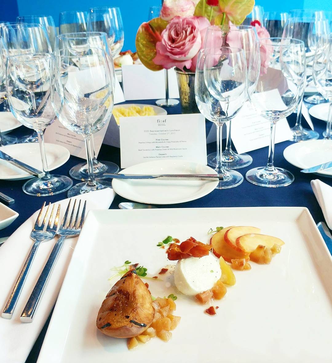 ConviviumCaters's tweet photo. Honored to plate our Peaches Three-ways w/ Mozzarella &amp; Crispy Prosciutto di Parma at @fiafny. Français#bonappetit https://t.co/t22mbROcQG