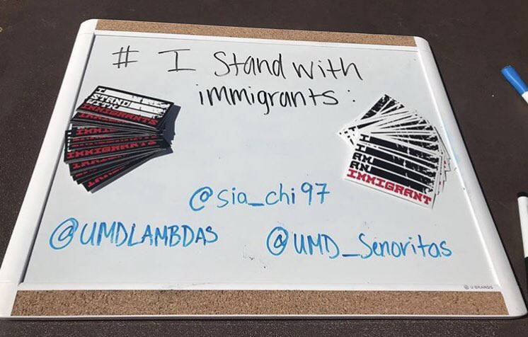 cplambdas's tweet photo. We’re all out of shirts but stop by and get some free stickers! #IStandWithImmigrants https://t.co/KhOmv3aCg9