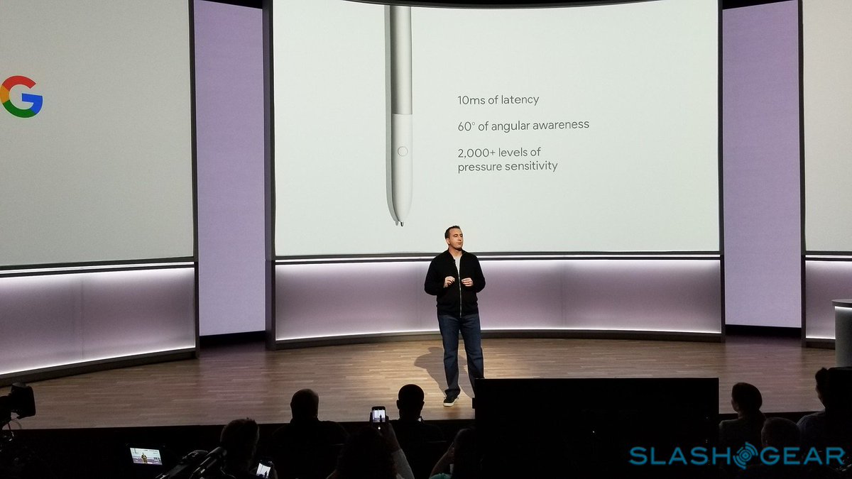 Androids's tweet photo. #PixelBook pen companion, the #PixelPen works directly with Assistant. $999 & $99 respectively https://t.co/OrVqS6DFdm